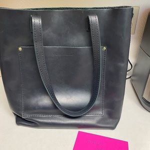 Smooth black full size crossbody